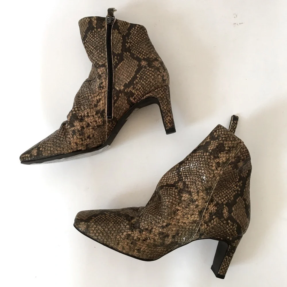 Free People Cybill Heel Brown Leather Ankle Boot